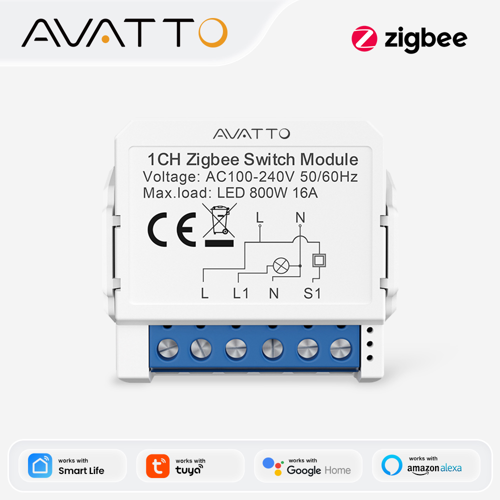 AVATTO ZigBee Tuya 1/2/3/4 Gan - Relay Module 1 Channel 评论和价格