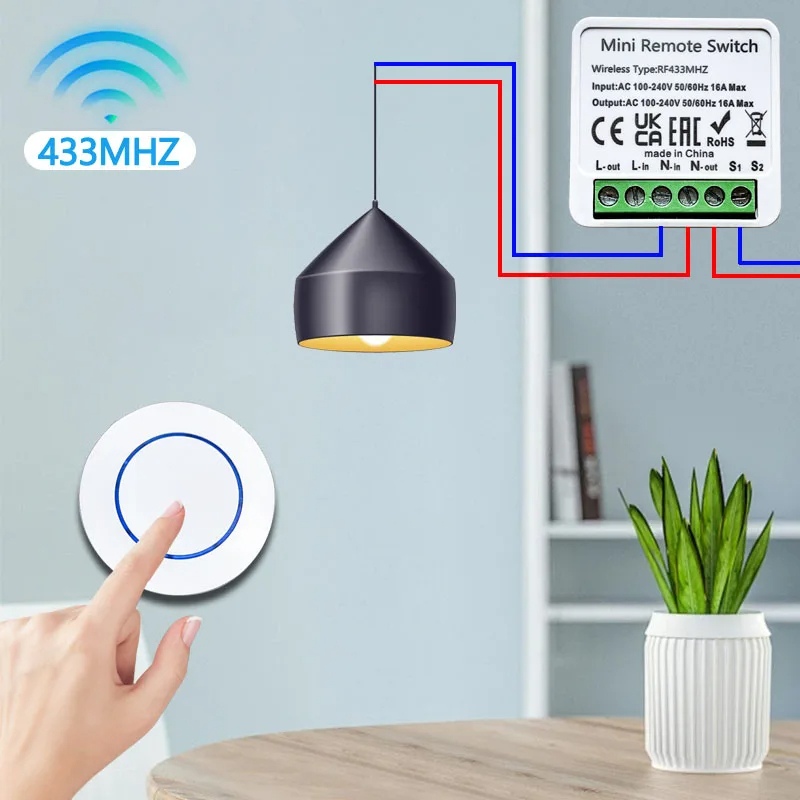 433HMz Wireless Light Switch 1 - Ir Remote Module 评论和价格