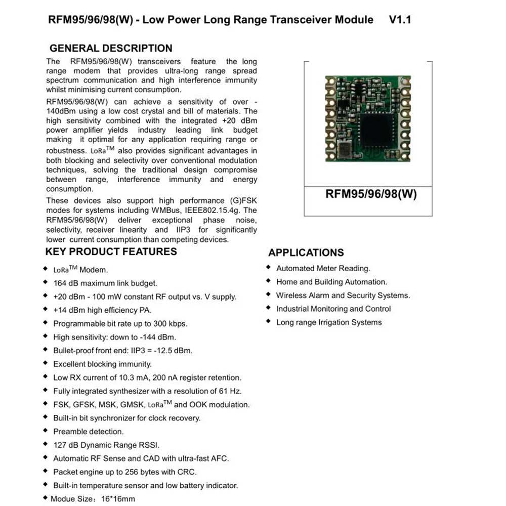 LoRa FSK GFSK 00K RFM95 RFM95W - Lora Rfm95 评论和价格